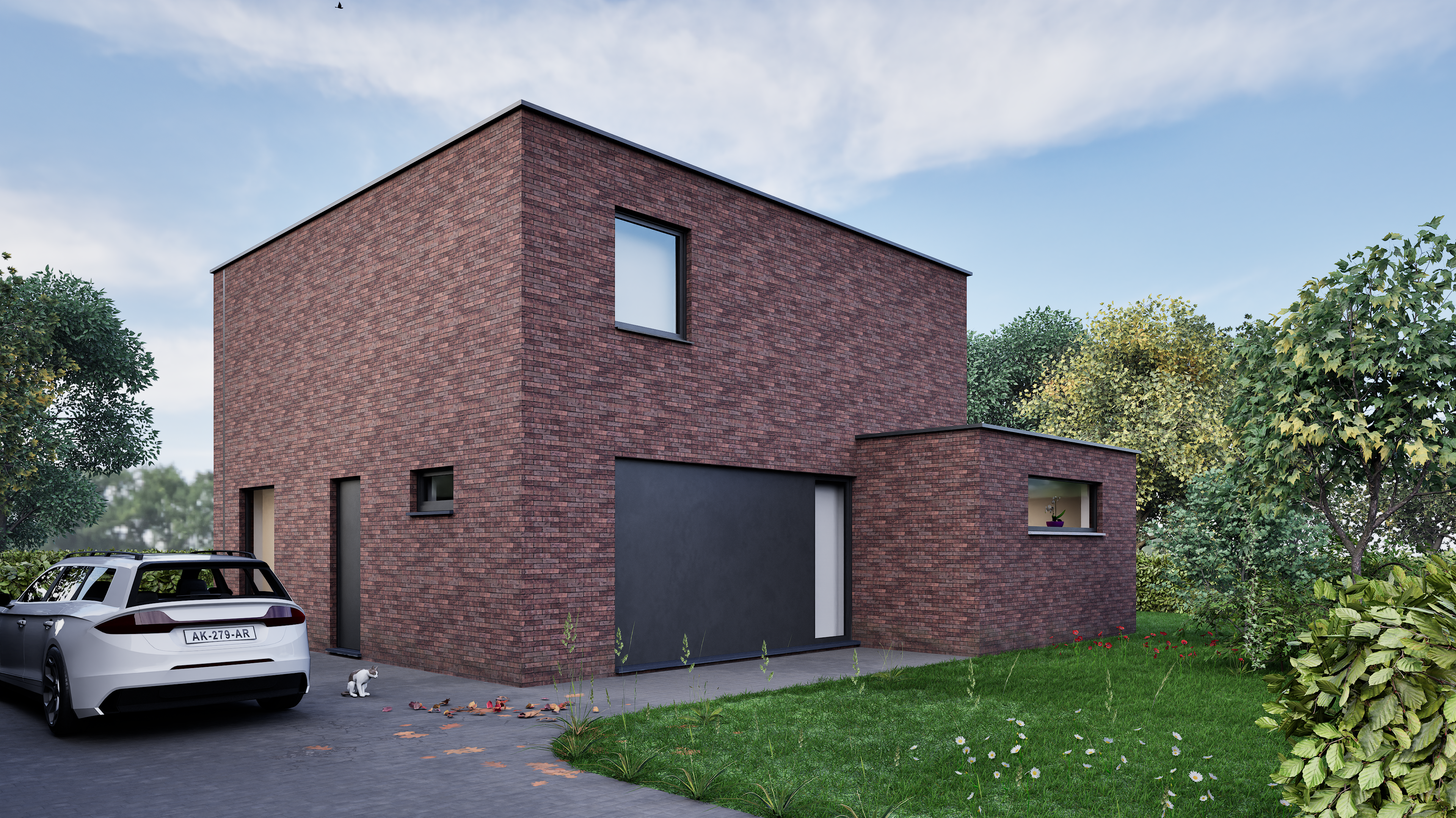 Strakke baksteenwoning